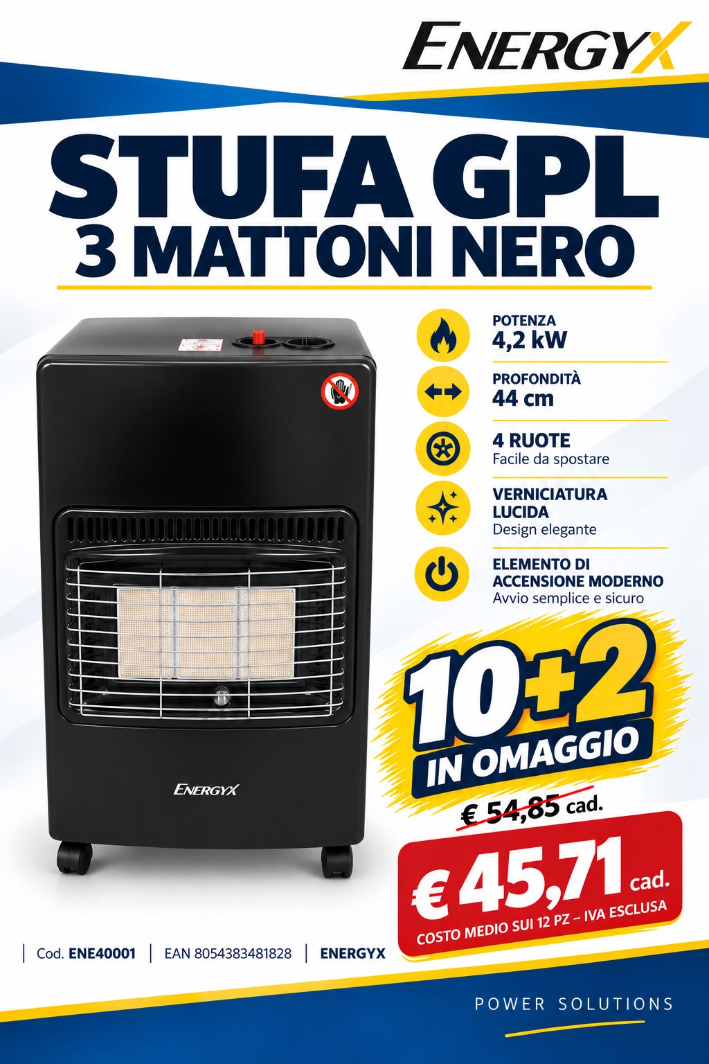 STUFA GPL 3 MATTONI NERO