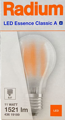 GOCCIA E27 2700K 11W-100W 1521LM SATINATA FILOLED 4008597191893